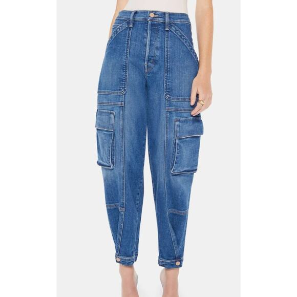 MOTHER The Curbside Barrel Cargo OPPOSITES ATTRACT Pants NWT Size 26 - Picture 1 of 8